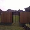 wood fencing pics-Cedar fence with Aluminum gate